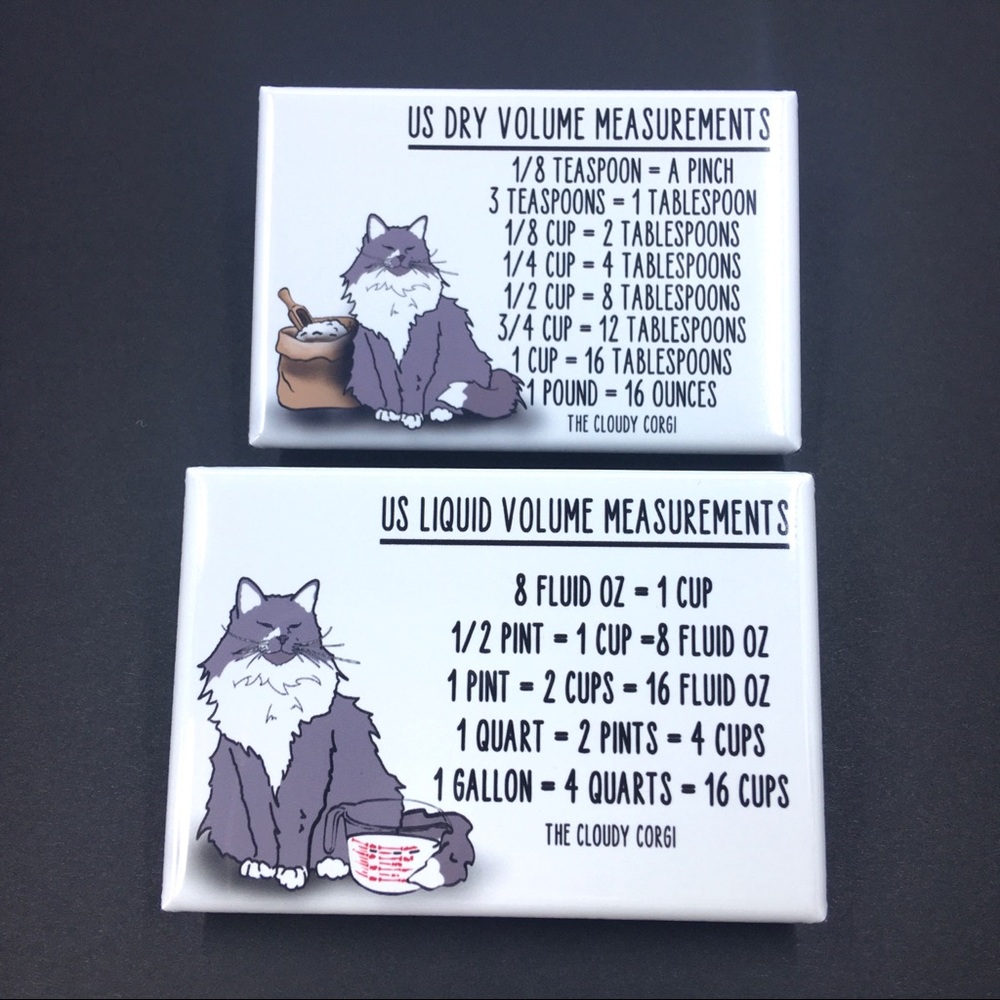 Maine Coon Cat Kitchen Meaurement Magnet Set
